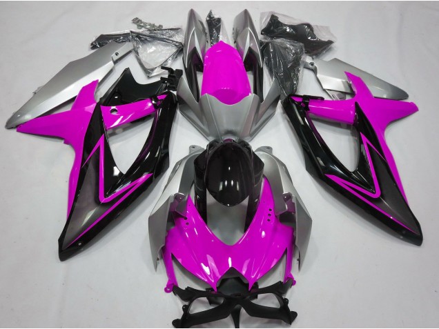 Pink and Silver 2008-2010 GSXR 600-750 Fairings