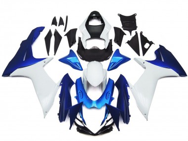 Plain White and Blue Style Kit 2011-2024 GSXR 600-750 Fairings