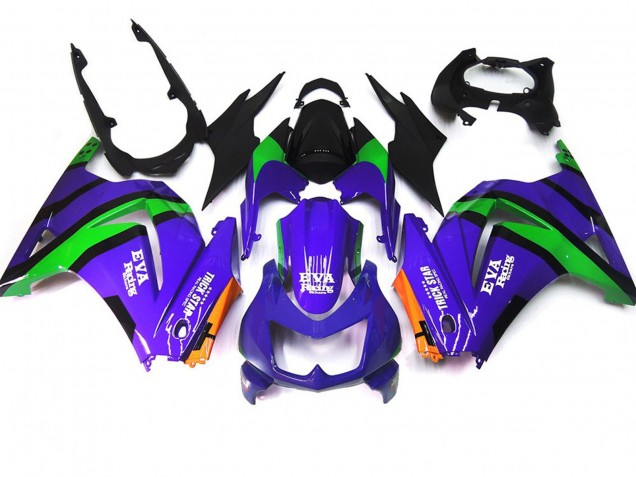 Purple Green and black 2008-2012 Ninja 250 Fairings