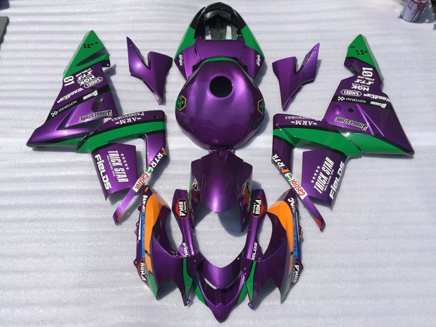 Purple and Green Trickstar 2004-2005 ZX10R Fairings