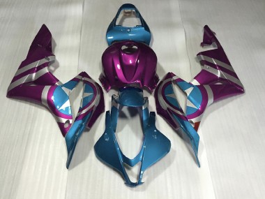 Purple and Light Blue Captain America 2007-2008 CBR600RR Fairings