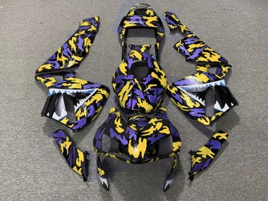 Purple and Yellow Camo 2003-2004 CBR600RR Fairings