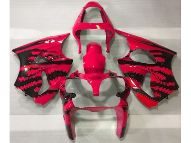 Red & Black Flame 2000-2002 ZX6R Fairings