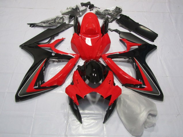 Red Black and Grey 2006-2007 GSXR 600-750 Fairings