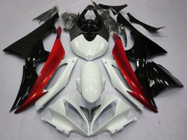 Red Black and White 2008-2016 R6 Fairings