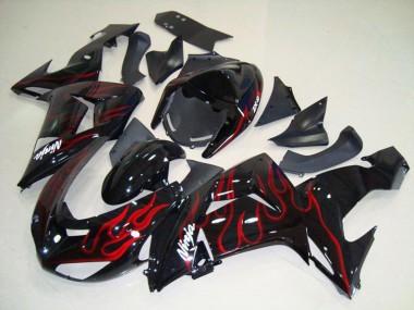 Red Flame 2006-2007 ZX10R Fairings