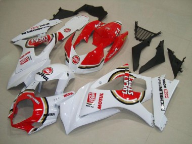 Red Lucky Strike 2007-2008 GSXR 1000 Fairings