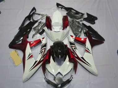 Red White Black 2008-2010 GSXR 600-750 Fairings