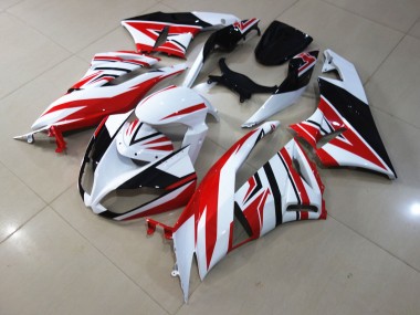 Red White Zagg 2009-2012 ZX6R Fairings