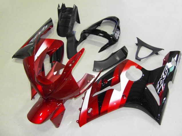 Red and Black 2003-2004 ZX6R Fairings