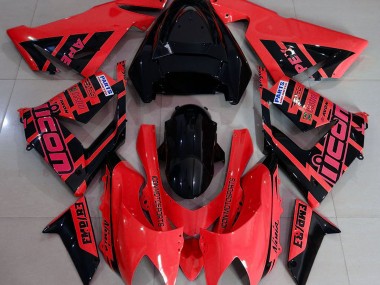 Red and Black & Logos 2004-2005 ZX10R Fairings