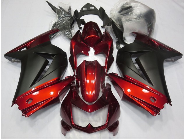 Red and Matte Black 2008-2012 Ninja 250 Fairings