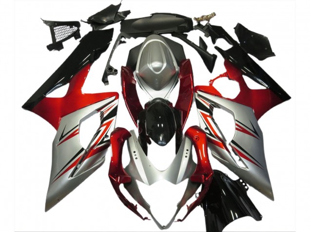 Red and Silver 2005-2006 GSXR 1000 Fairings