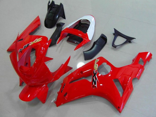 Red and White 2003-2004 ZX6R Fairings