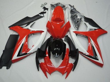 Red and White 2006-2007 GSXR 600-750 Fairings