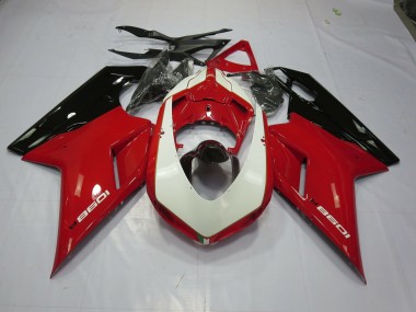 Red and White 2007-2014 Ducati 848 1098 1198 Fairings