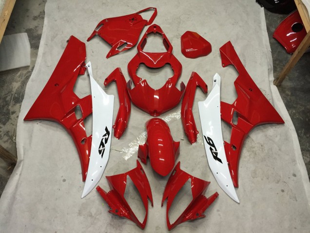 Red and White C2W 2006-2007 R6 Fairings