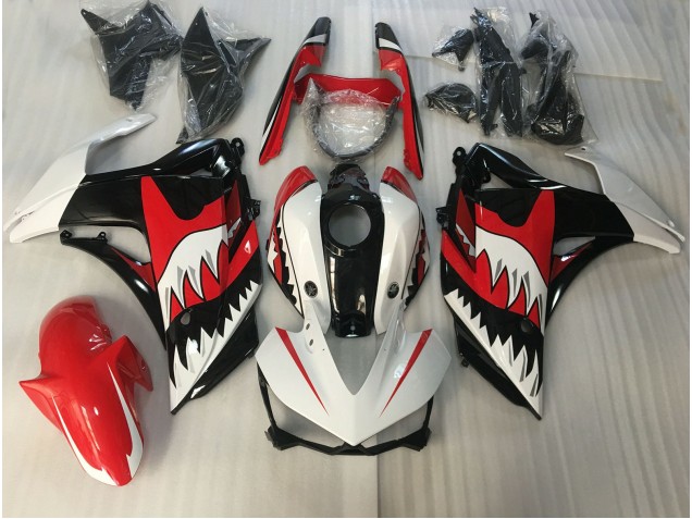 Red and White Shark 2015-2018 R3 Fairings