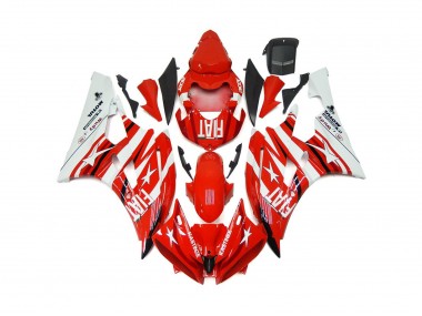 Red and White Star Fiat 2006-2007 R6 Fairings