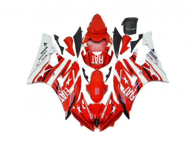 Red and White Star Fiat 2006-2007 R6 Fairings