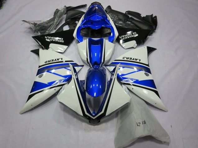 Silver White Yamalube 2012-2014 R1 Fairings