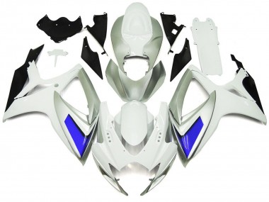 Silver White and Blue Gloss Style 2006-2007 GSXR 600-750 Fairings