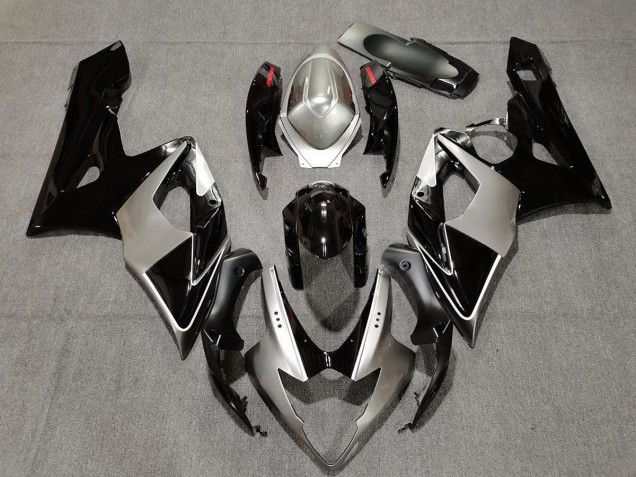 Silver and Black 2005-2006 GSXR 1000 Fairings