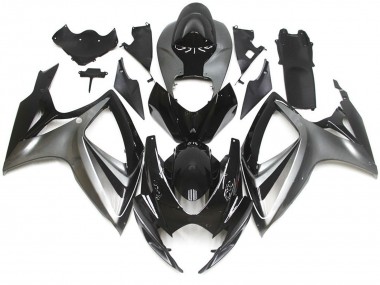 Silver and Black Special OEM Style 2006-2007 GSXR 600-750 Fairings