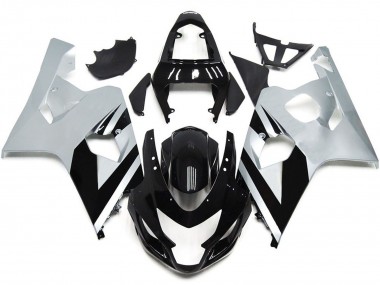 Silver and Gloss Black OEM Style 2004-2005 GSXR 600-750 Fairings