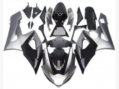 Silver and Gloss Black Style 2005-2006 GSXR 1000 Fairings