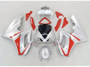 Silver and Red 2006-2008 Daytona 675 Fairings