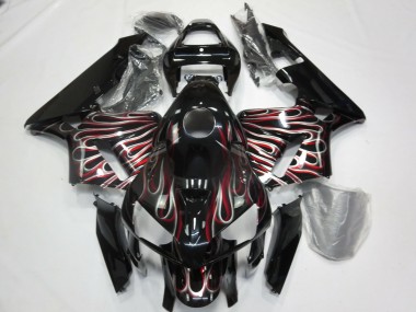 Silver and Red Flame 2005-2006 CBR600RR Fairings