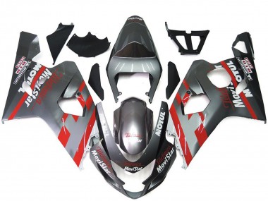 Silver and Red MoviStar 2004-2005 GSXR 600-750 Fairings