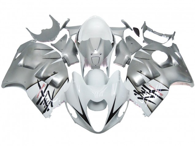 Silver and White Gloss OEM Style 1997-2007 GSXR 1300 Hayabusa Fairings