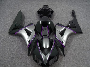 Silver with Dark Purple Pin Stripe 2006-2007 CBR1000RR Fairings