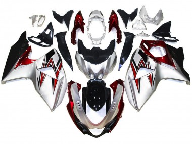 Silver with Red Hints 2009-2016 GSXR 1000 Fairings