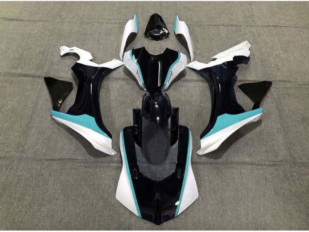 Sky Blue Black and White 2015-2019 R1 Fairings