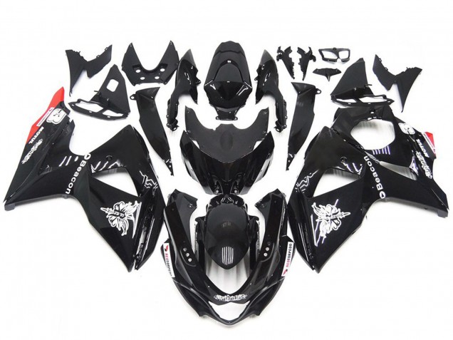 Solid Gloss Black Red style 2009-2016 GSXR 1000 Fairings