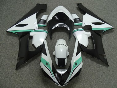 Teal White and Black 2005-2006 ZX6R Fairings