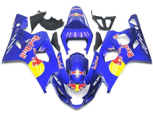 Vibrant Blue Red Bull Style 2004-2005 GSXR 600-750 Fairings