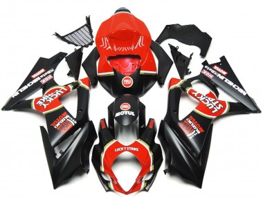 Vibrant Matte Black Custom Lucky Strike 2007-2008 GSXR 1000 Fairings