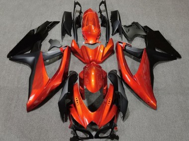 Vibrant Orange in Black 2008-2010 GSXR 600-750 Fairings