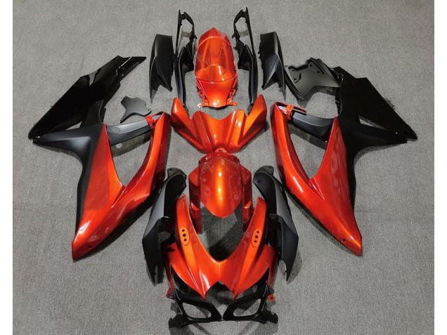 Vibrant Orange in Black 2008-2010 GSXR 600-750 Fairings