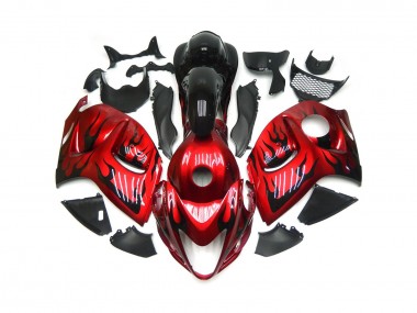 Vibrant Red with Black Flames 2008-2020 GSXR 1300 Hayabusa Fairings