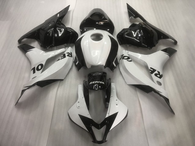 White / Black Repsol Plain 2009-2012 CBR600RR Fairings