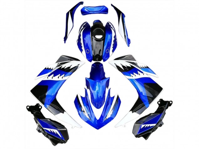 White Blue and Black Shark 2015-2018 R3 Fairings