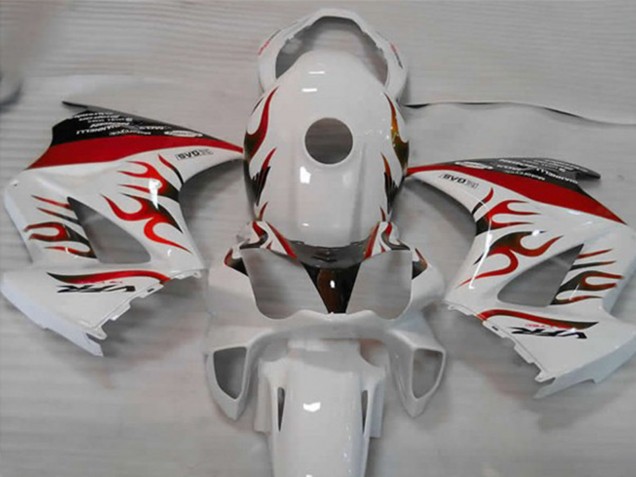 White Red Flame 2002-2012 VFR800 Fairings