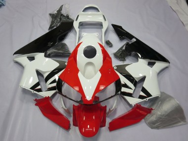 White Red and Black 2003-2004 CBR600RR Fairings