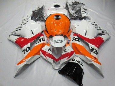 White Red and Orange Repsol 2009-2012 CBR600RR Fairings