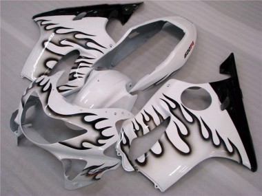 White and Black Flames 1999-2000 CBR600 F4 Fairings